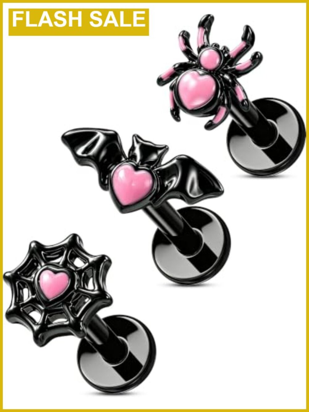 OUFER 16G Surgical Steel Helix Cartilage Tragus Stud Set Halloween